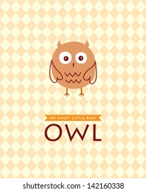 cute baby owl poster