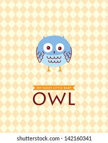 cute baby owl poster