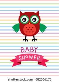 cute baby owl shower card