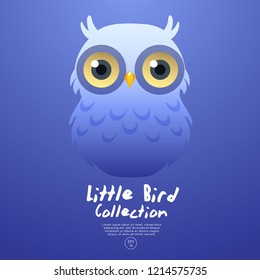 Cute Baby Owl : Vector Illustration