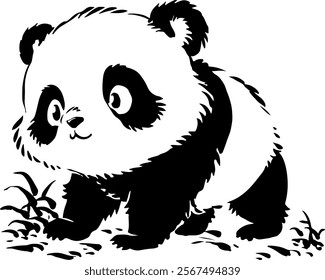 Cute Baby Panda Bear Chinese Animal Adorable Vector Illustration