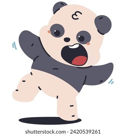 Cute baby panda bear vector cartoon character illustration isolated on a white background.