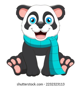 Cute baby panda cartoon sitting Cute animal cartoon