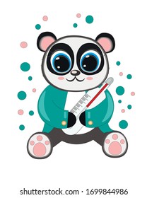 Cute baby panda cartoon.Vector illustration