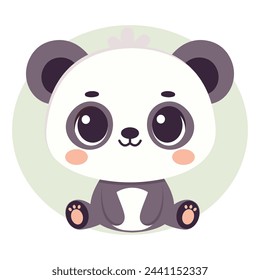 Cute baby panda character. Vector illustration for children design. Flat style