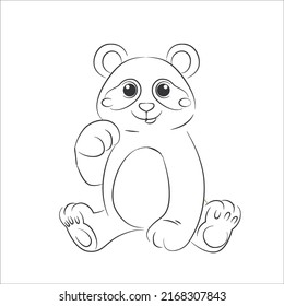 Cute Baby Panda Coloring Page Stock Vector (Royalty Free) 2168307843 ...