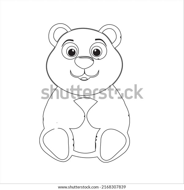 Cute Baby Panda Coloring Page Stock Vector (Royalty Free) 2168307839 ...