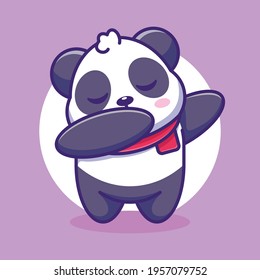 Cute baby panda dabbing cartoon