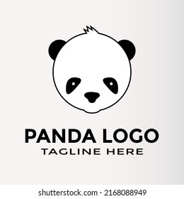 Cute baby panda head logo