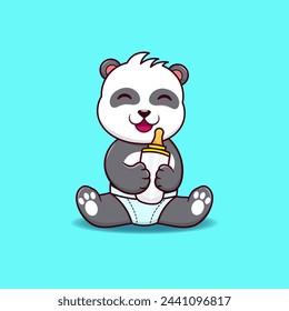 cute baby panda holding a pacifier