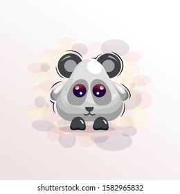 Cute baby panda mascot  illustration design vector