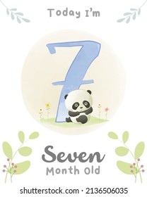 Cute baby Panda Baby Milestone Cards Cute Animals