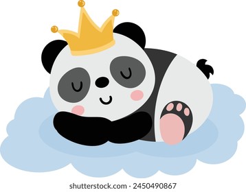 Cute baby panda prince sleeping