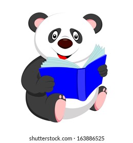 Lindo bebé panda leyendo 