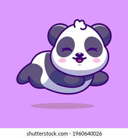 Cute baby panda running cartoon