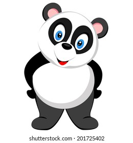 cute baby panda standing of vector