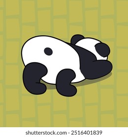 cute baby panda stretching muscles