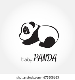 Cute baby panda vector illustration. 