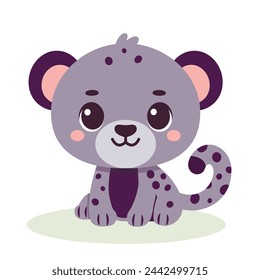 Cute baby panther character. Vector illustration for children design. Flat style