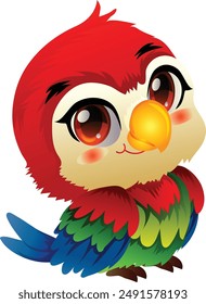 cute baby parrot colorful vector illustration eps 10