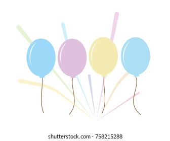 Cute baby pastel balloons vector