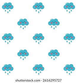 Cute baby pattern for children's clothes, room or textiles with a funny cloud