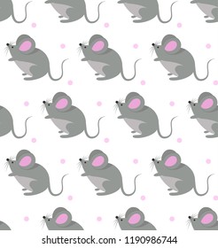 cute baby pattern with mouse for your design texture and fabric, animal cartoon seamless background vector illustration