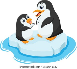 cute baby penguin cartoon isolated on white background