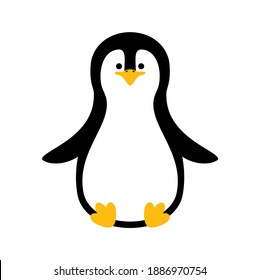 Cute baby penguin icon vector isolated on a white background. Adorable penguin icon isolated on a white background vector. Cute little penguin cartoon character