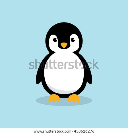 Cute Baby Penguin Standing On Sky Stock Vector Royalty Free