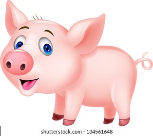 Cute baby pig cartoon