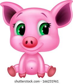 Cute baby pig cartoon