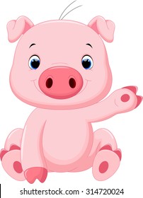 Cute Baby Pig Cartoon