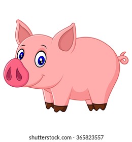 Cute baby pig cartoon