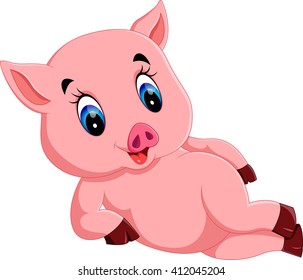 Cute baby pig cartoon