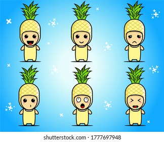 Vector de caracteres Cute Baby Pineapple