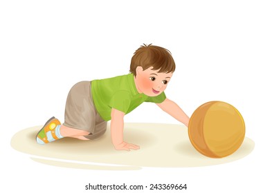 cute baby playing with ball