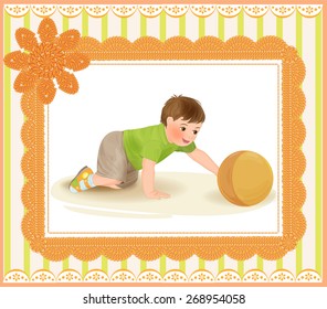 cute baby playing with ball