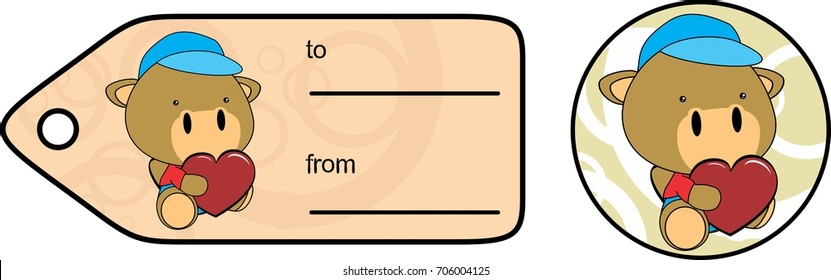 cute baby plush camel cartoon love giftcard sticker in vector format very easy to edit 