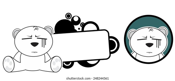 cute baby polar bear cartoon copyspace in vector format very easy to edit