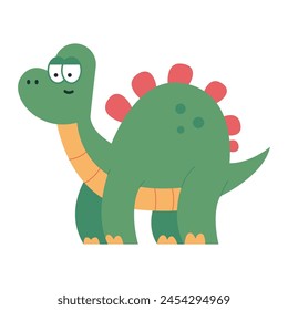 Cute baby prehistoric dinosaur vector cartoon character isolated on a white background.