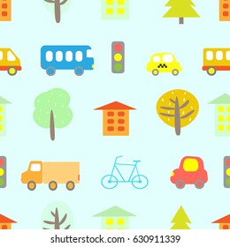 Cute baby print transport vector