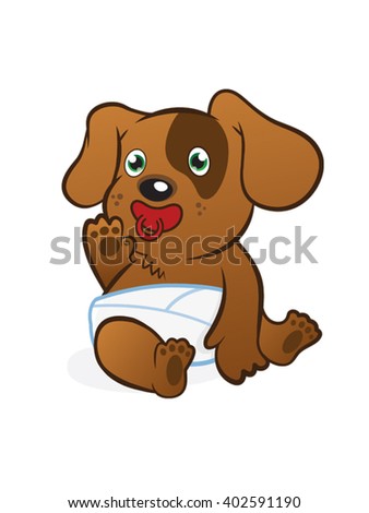 Cute Baby Puppy Brown Stock Vector Royalty Free 402591190