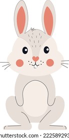 Cute Baby Rabbit Colored Isolated Vector