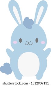 Cute baby rabbit. Vector illustration.