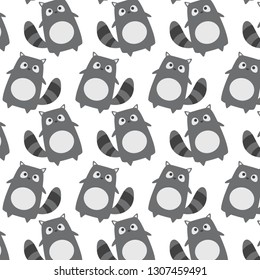 Cute baby raccoon pattern vector
