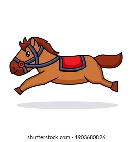 Cute baby racing horse logo mascot
