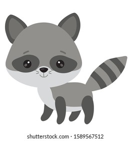 Cute Baby Racoon Vector Cartoon Illustration Stock Vector (Royalty Free ...