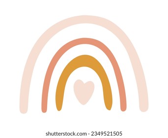 Cute Baby Rainbow icon Simple rainbow vector illustration kids design with heart
