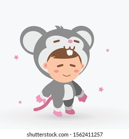 Cute Baby Rat Character Vector for your business or any type of events that related - Mascot Character